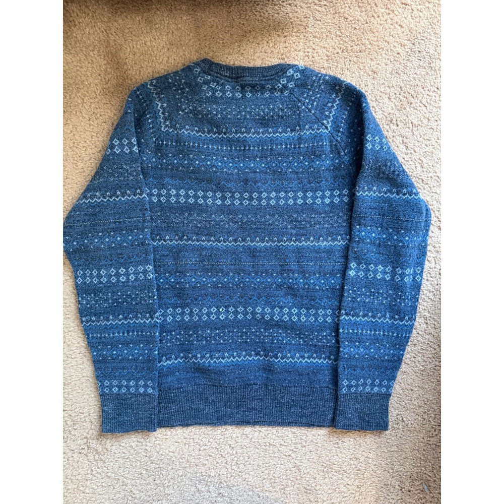 GAP Men Sweater Size M Blue Fair Isle Pattern Crew Neck Raglan Sleeve Y2K - Picture 7 of 7